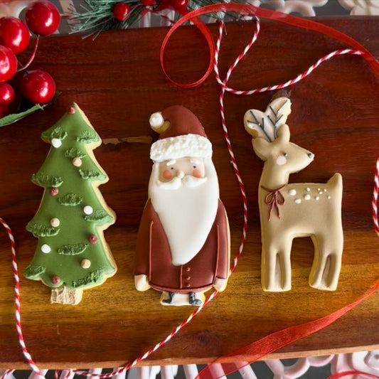 Vintage Red Christmas Cookie Set (3pc)