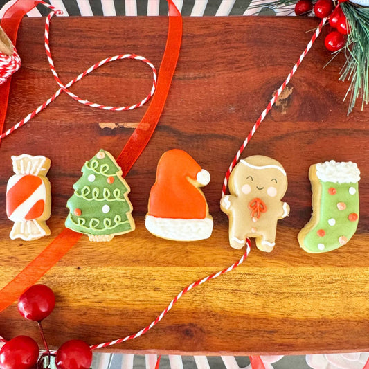 Mini Christmas Cookies 5pc (Red)