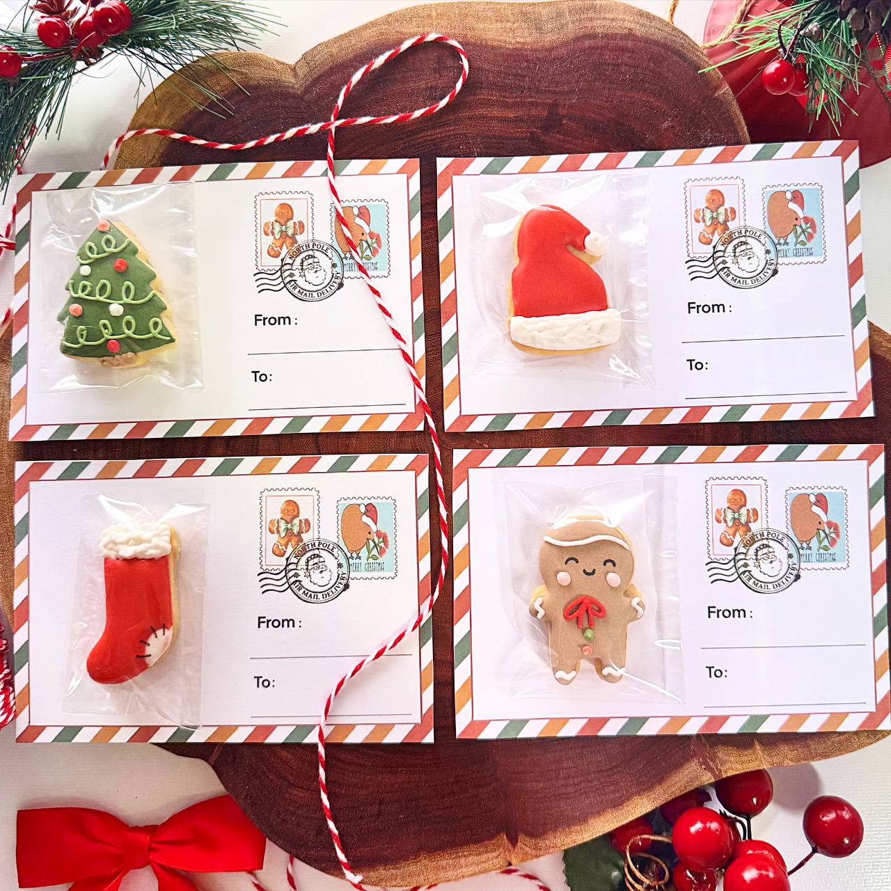 1/2 Dozen Mini Christmas Cookie Cards