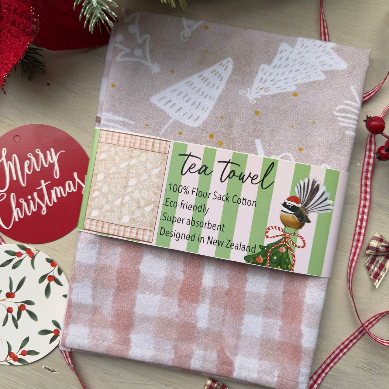 Christmas Tea Towel (Christmas Trees)