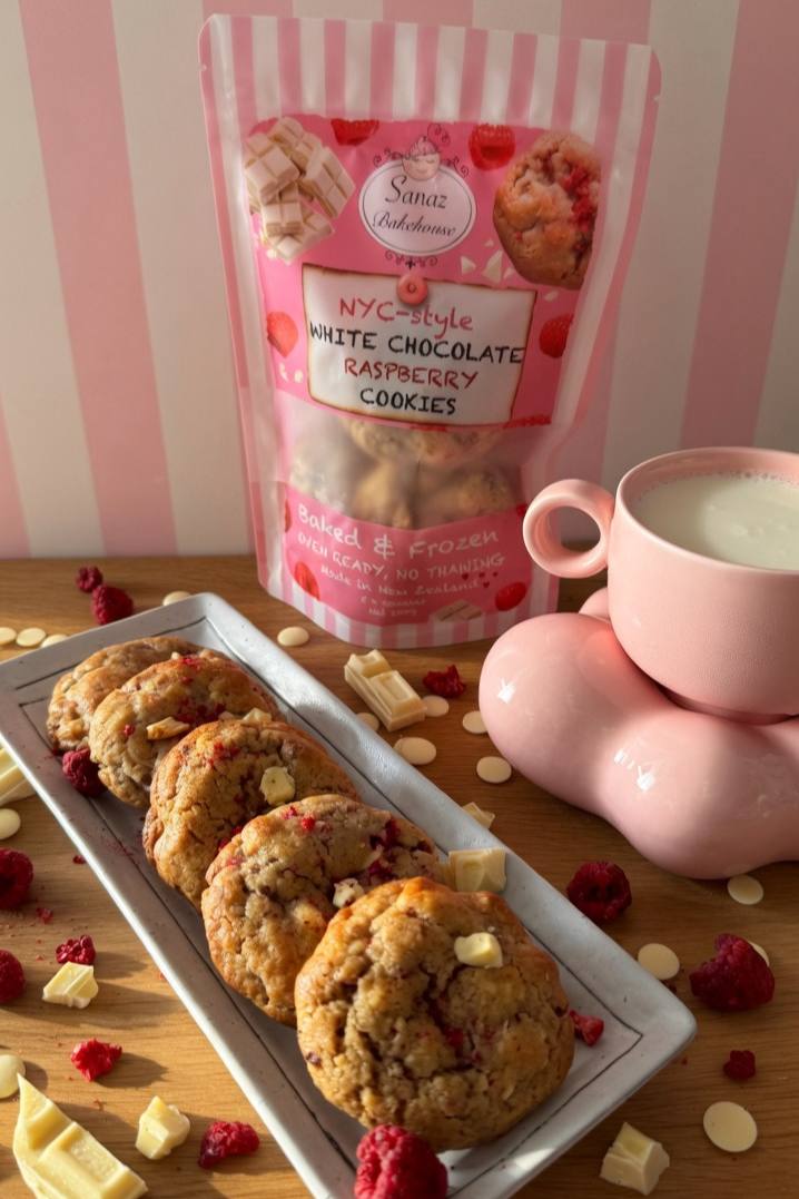 FROZEN BAKED WHITE CHOCOLATE RASPBERRY COOKIES