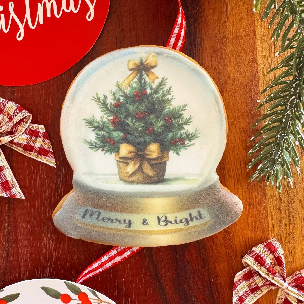 Snow Globe Cookie (Xmas tree design)
