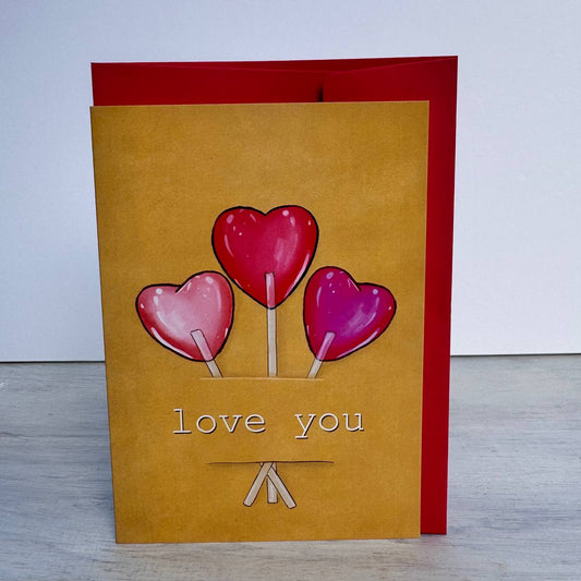 Greeting Card - Candy Hearts Love Card