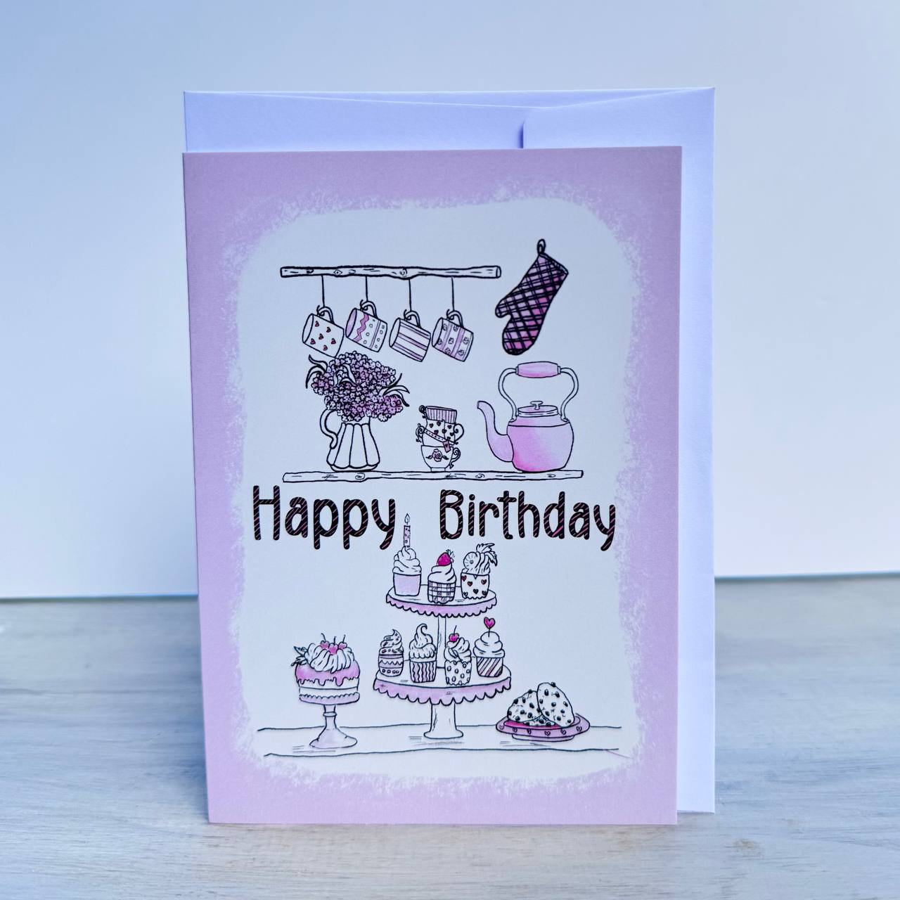 Birthday Card - Pink Kitchen