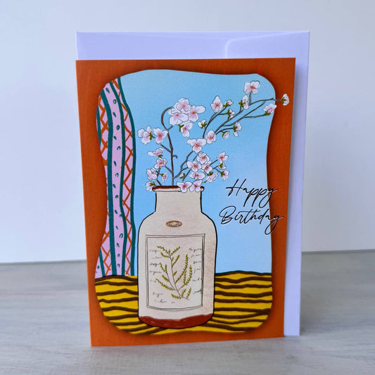 Birthday Card - Blooms in a Vase