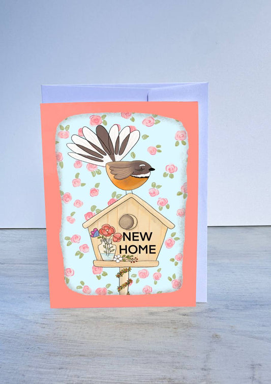 Kiwiana Greeting Card- New Home Fantail Design